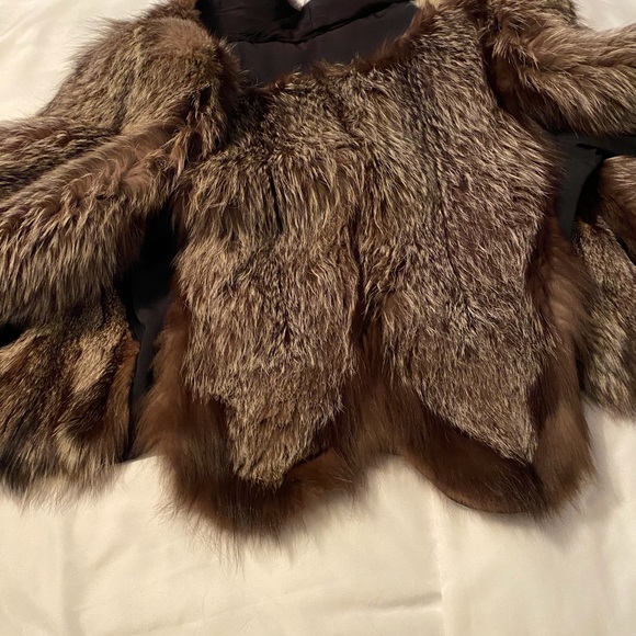FOX: Authentic Grey Fox Fur Jacket / Cape - Picture 7 of 14